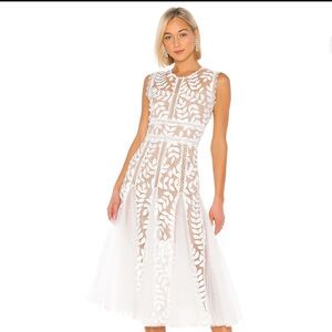 Saba Blanc Midi Dress in White Bronx and Banco